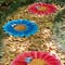 Glitzhome® 10" Cement Flower Textured Stepping Stones Set